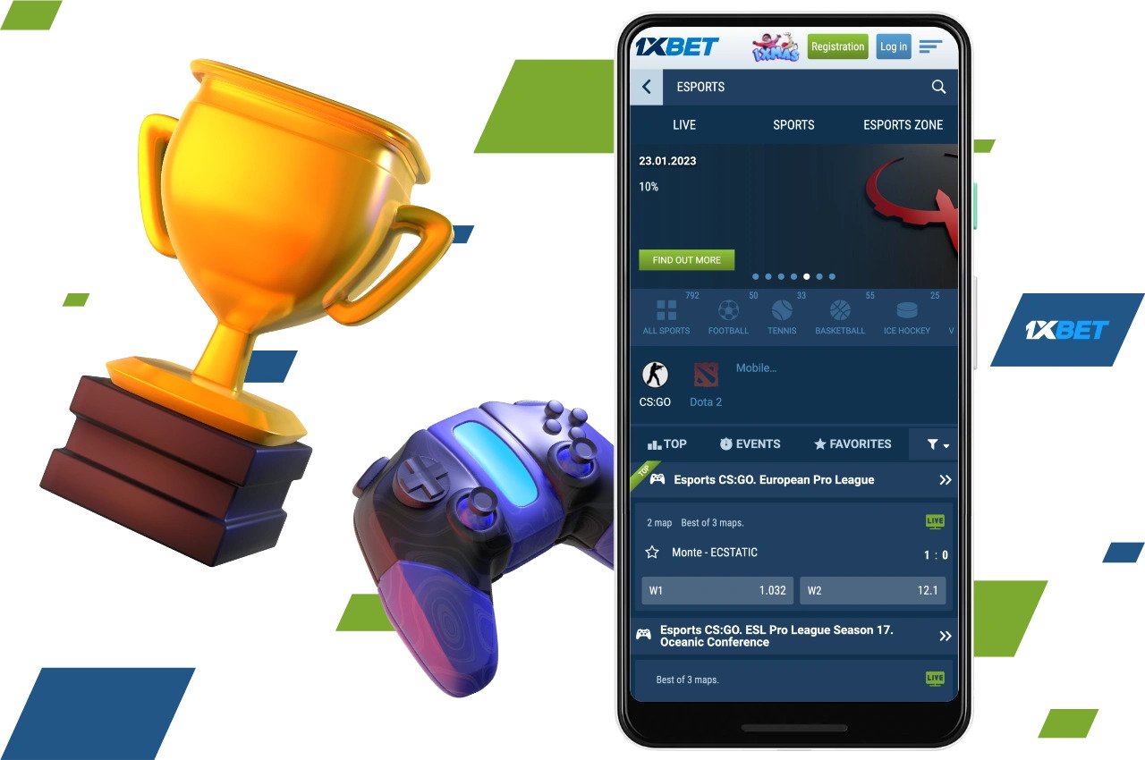 Betting on esports tournaments with 1xBet